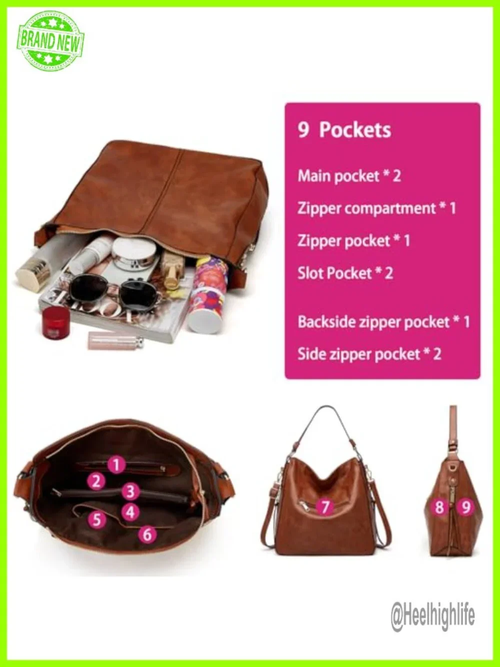 Large Hobo Tote with Detachable Crossbody Strap and Wallet Set